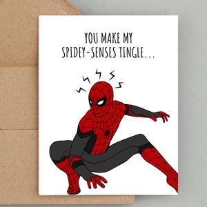 Tarjeta de felicitación de Spider-Man, divertida tarjeta de San Valentín, tarjeta de San Valentín personalizada, Tom Holland, No way home, tarjeta de Marvel, tarjeta de San Valentín de Marvel
