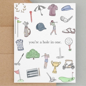 Vous êtes un trou d'un coup, carte de golf drôle, carte d'anniversaire jeu de mots de golf, carte d'anniversaire pour lui, carte pour lui, carte d'anniversaire drôle, carte d'amateur de golf