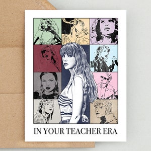 Carte Taylor Swift pour enseignante, carte Eras, cadeau pour enseignante, cadeau enseignante pour elle