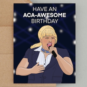 Pitch Perfect, Aca-Génial, carte d'anniversaire drôle, Pitch Perfect Birthday, carte de voeux, carte d'anniversaire d'un ami, Rebel Wilson, Fat Amy Card