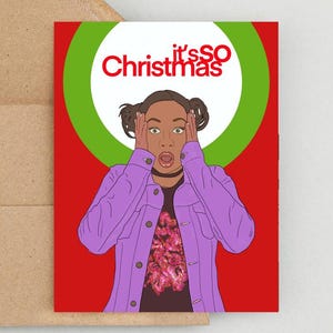 Carte de Noël That's so Raven, cadeau nostalgique, retour dans les années 1990, carte de Noël amusante, carte That's so Raven, Disney Channel, cadeau du millénaire