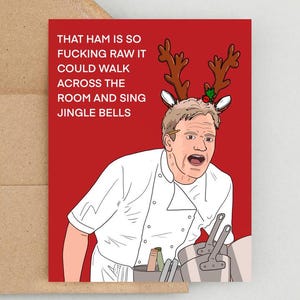 Cartão de Natal Gordon Ramsay, Cartão de Natal Engraçado, Cartão de Feliz Natal, Gordon Ramsey, Cartão para Adulto, Cartão para Adulto, Cartão de Natal