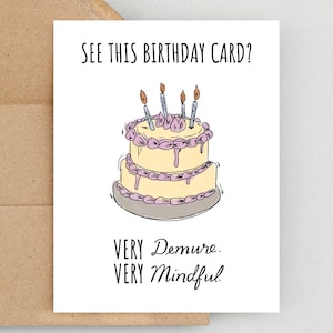 Très sage, très conscient, tendance TikTok, carte d'anniversaire drôle, carte d'anniversaire sage, carte drôle modeste, carte pour elle, carte de gâteau sage