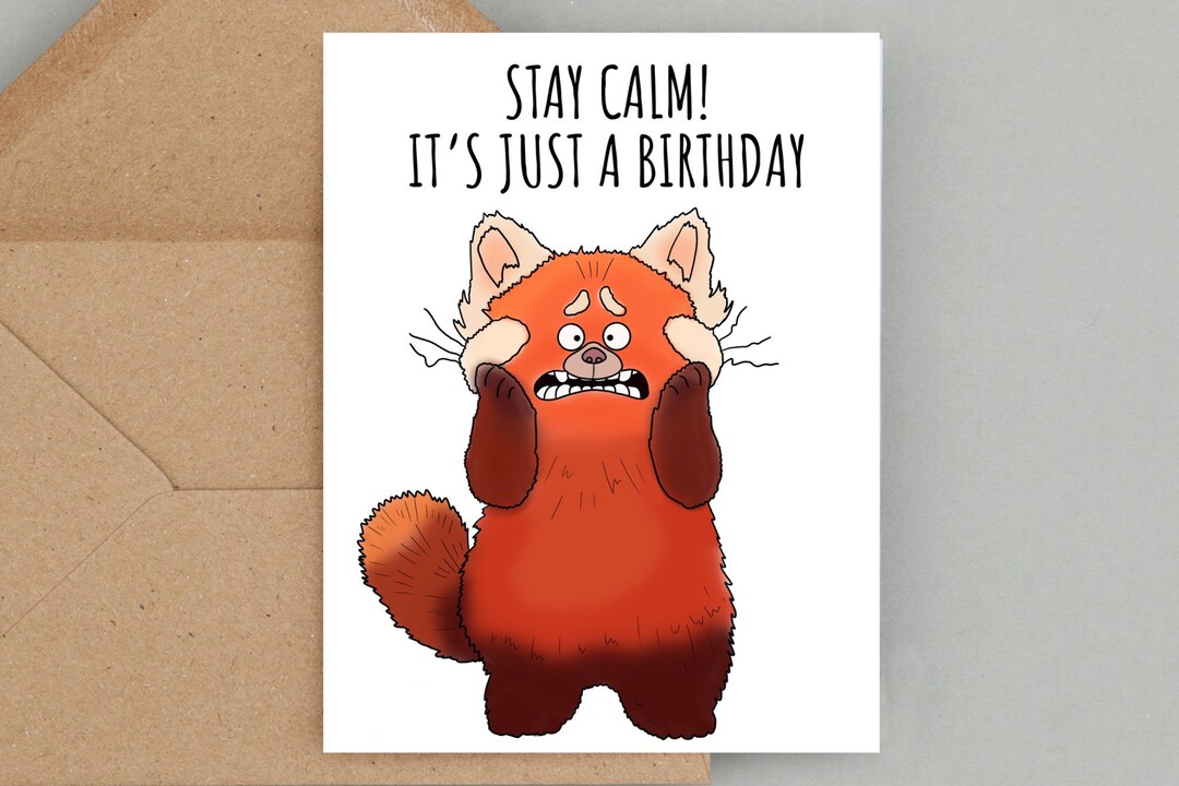 Turning Red, Turning Red Birthday Card, Turning Red Greeting Card