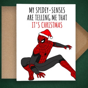Carte de Noël SpiderMan, drôle de carte de Noël, carte de Noël personnalisée, Tom Holland, Pas du chemin du retour, carte Marvel, carte de Noël Marvel