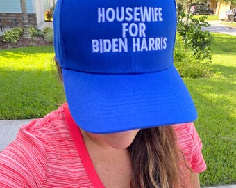 Housewife for Biden Harris blue ball cap ready to ship