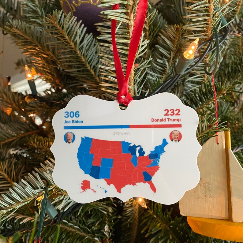 2024 Electoral College Final Results Map Christmas Benelux Ornament Etsy