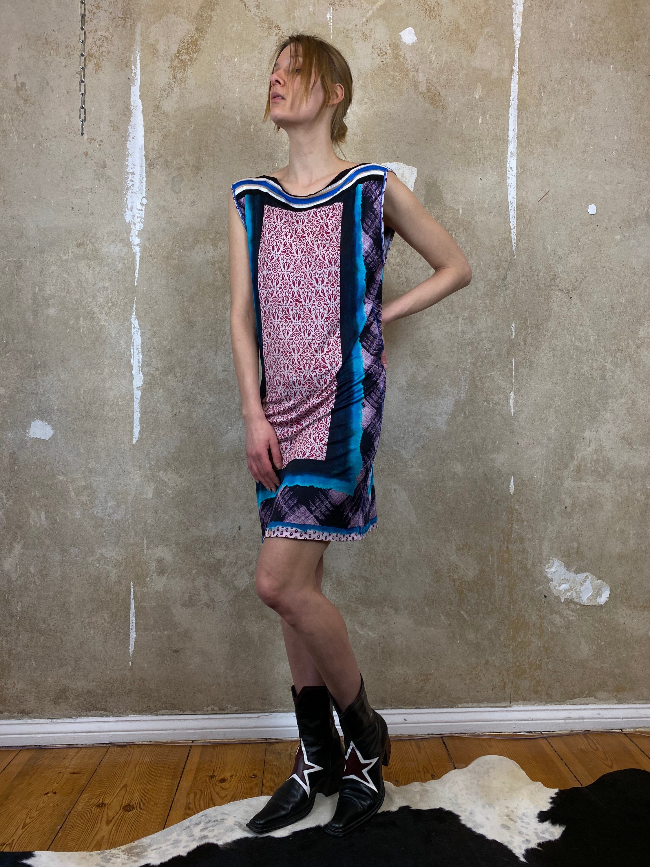 Buy Jean Paul Gaultier 90s Multicolor Boxy Dress Vintage 1990s