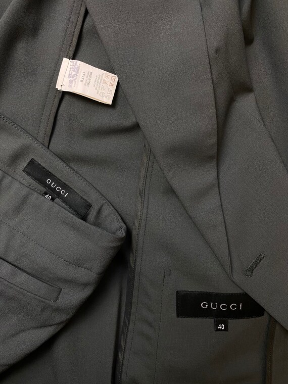 GUCCI by Tom Ford wool pantsuit in gray Y2K - image 10