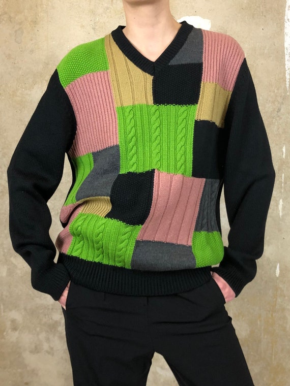 BYBLOS Vintage Patchwork 100% Wool Sweater | Color