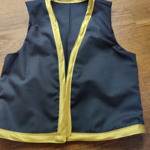 Kids Gold trimmed vest-Toad or Toadette/Pirate Costume Vest choose your color