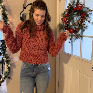 Kelly | Cozy Crochet Cropped Sweater /Turtleneck / CUSTOM sweater