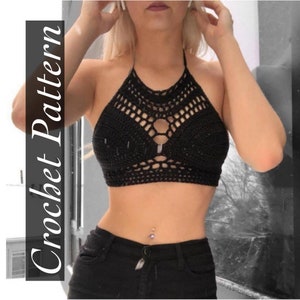 CROCHET PATTERN | Olivia halter top, crochet top, beginner/intermediate friendly pattern, crochet bikini top, crochet bikini pattern
