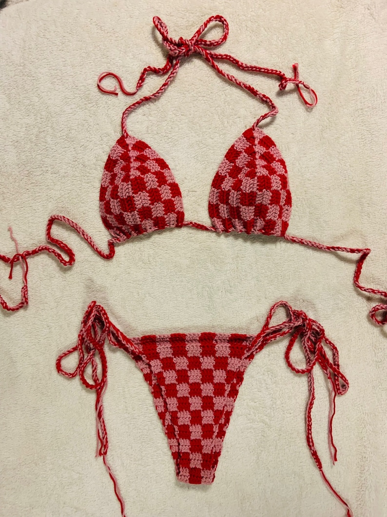 CROCHET PATTERN DUPE Kylie Bikini Checkered Bikini Crochet Etsy