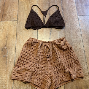 Brittany | Butterfly set, crochet shorts set, crochet butterfly top, cotton lounge set, custom