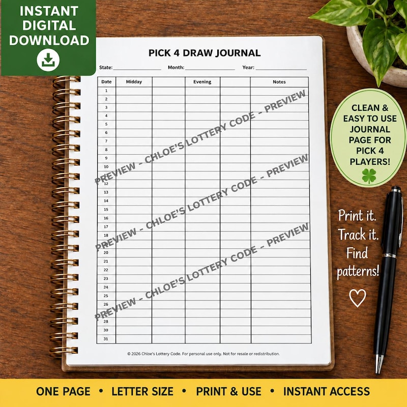 Lottery Notebook - Etsy