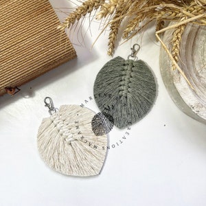 Macrame feather bag jewelry