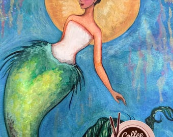 Acuarela con la sirena de Frida Kahlo. ~ 3.4.26