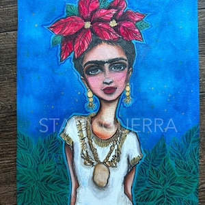 Frida with her poinsettia crown