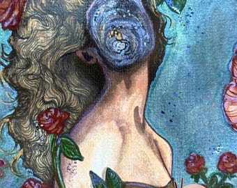 Técnica mixta Su universo en flor. ~ 24/2/2026