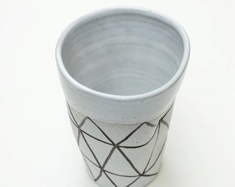 Ceramic tumbler, Geometric decoration tumbler, Holiday gift , Gift for a friend, Smoothie lovers, Tea lovers, Beer lovers, Winter time