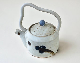 Ceramic teapot, White teapot, Contemporary teapot, Reduction high fire teapot, Speckled teapot, Satin white glaze teapot, Holiday gift