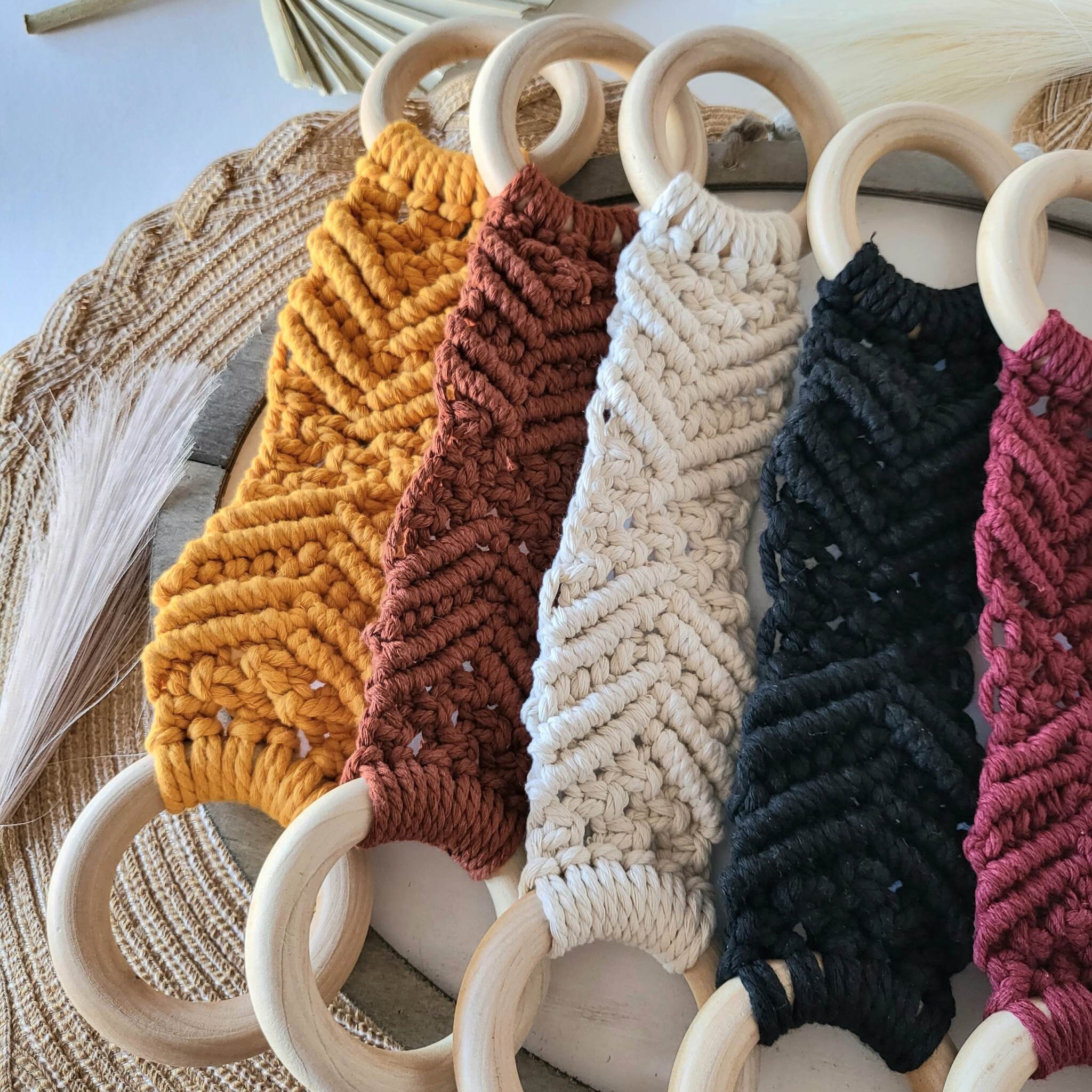 Boho Macrame Towel Hangers Wood & Cotton Oven Towel Hangers - Etsy