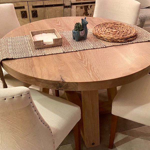 Round Oak Table Etsy