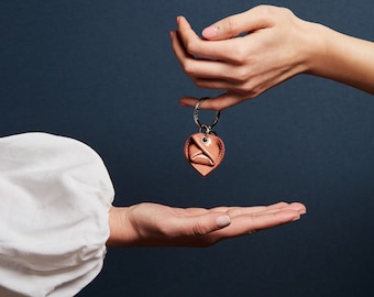 Tortellino Leather keychain | With initial