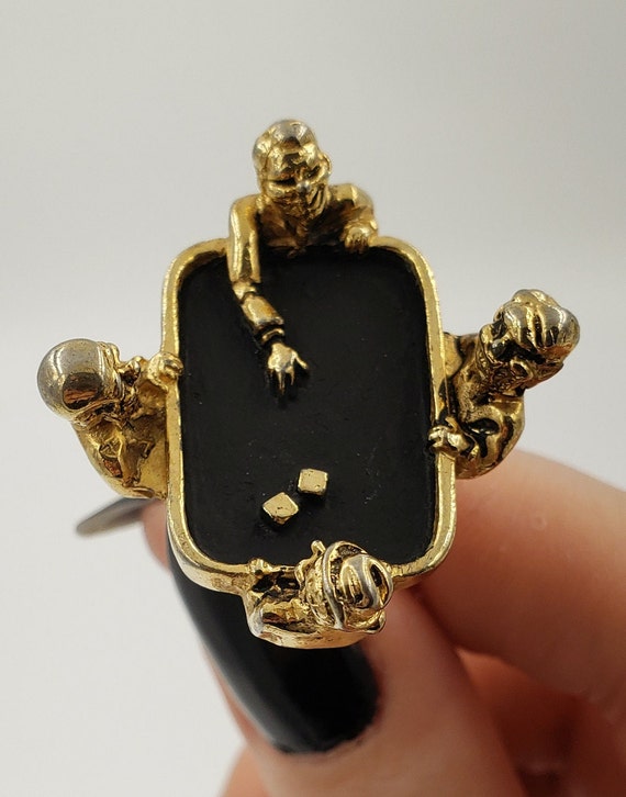 Rare Pair of Gold and Black Windsor Casino Cuffli… - image 3