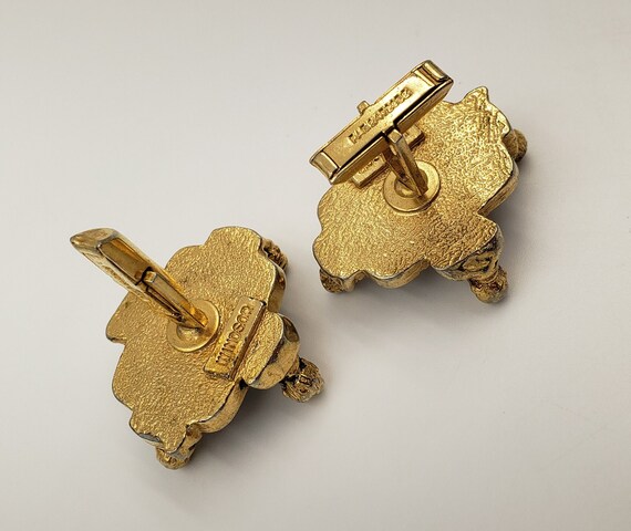 Rare Pair of Gold and Black Windsor Casino Cuffli… - image 4