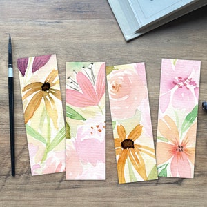 Flower Bookmarks, Bookmarks Printable, Watercolor Bookmarks, Wildflowers, Set of Bookmarks, Floral Bookmarks, Book Lovers Gift,