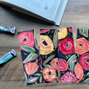 Colorful Flower Bookmarks, Floral Bookmarks, Printable Bookmarks, Bookmark Set, Flower Bookmarks, Book Lover Gift, Digital Bookmarks