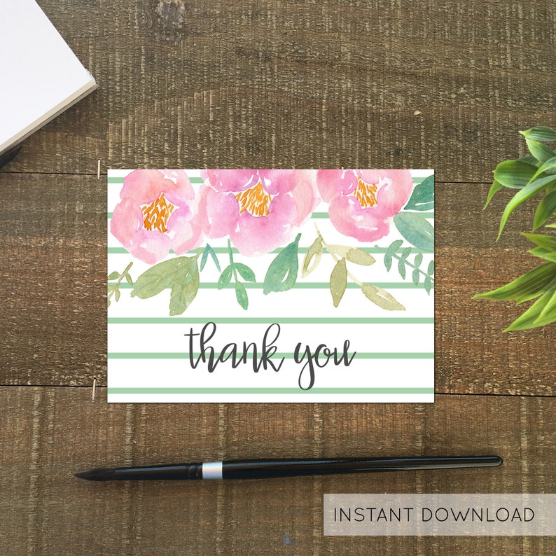 Peony Cards Thank You Notes Floral Thank You Cards