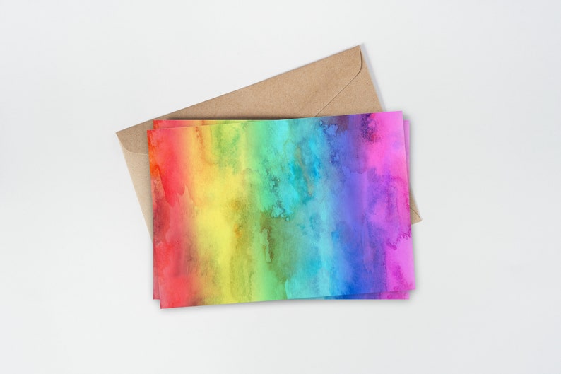 Rainbow Notecards, Colorful Note Cards, Cute Note Cards, Printable Note ...