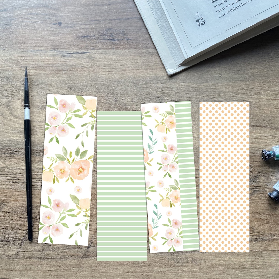 Floral Bookmarks Bookmarks Printable Watercolor Bookmarks Etsy