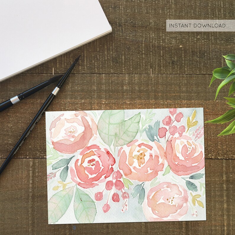 Note Card Set, Floral Cards, Watercolor Cards, Blank Note Cards, Folded