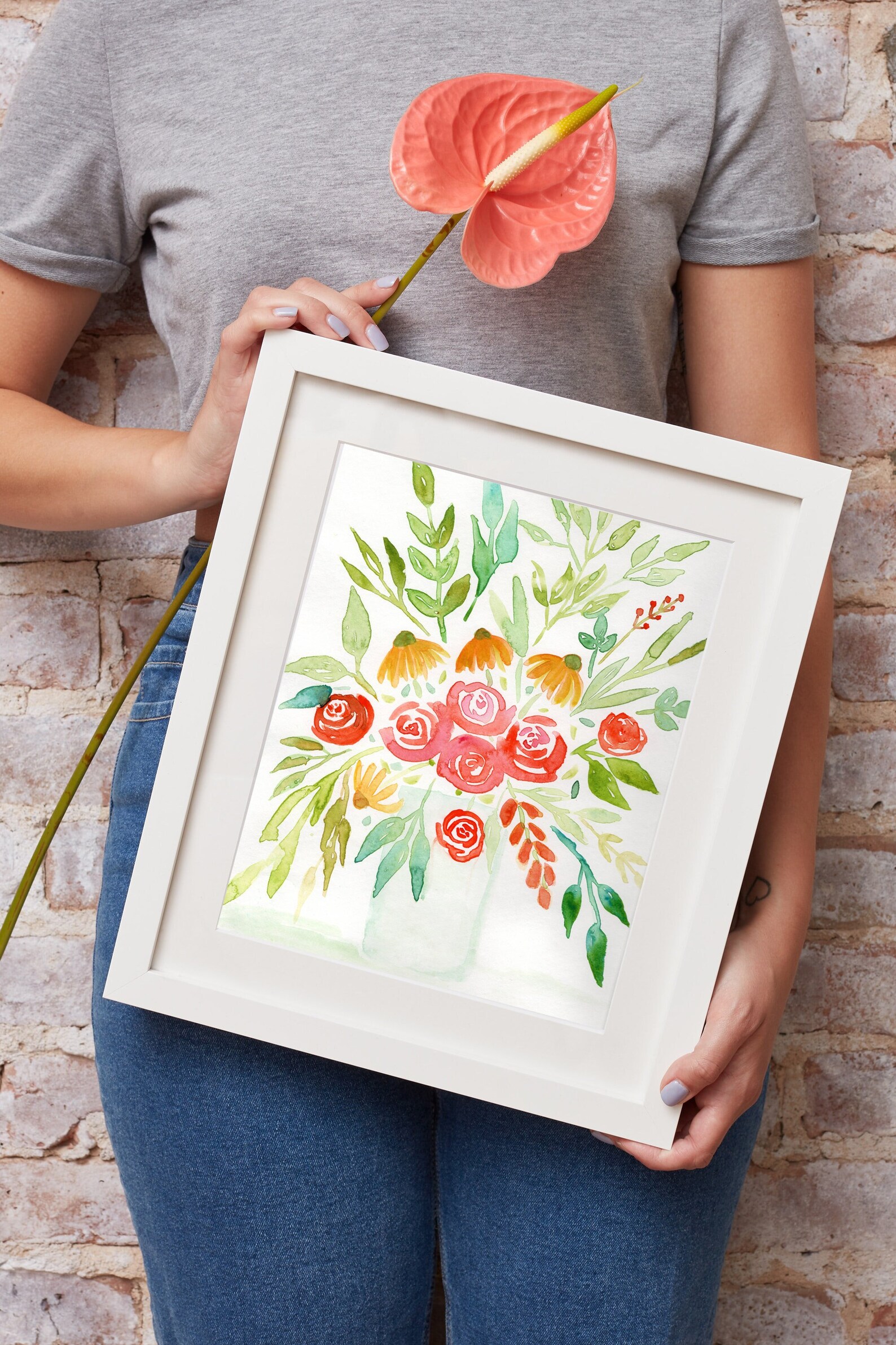 Boho Floral Art Boho Minimalist Art Prints Flower Artwork Etsy