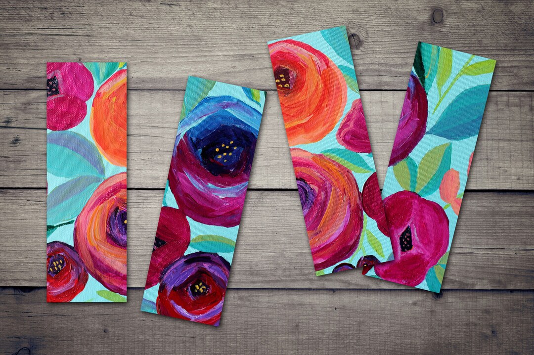 Printable Bookmarks, Flower Bookmarks, Colorful Floral Bookmarks ...
