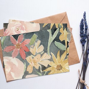 Printable Note Cards, Blank Note Cards, Watercolor Cards, Floral ...
