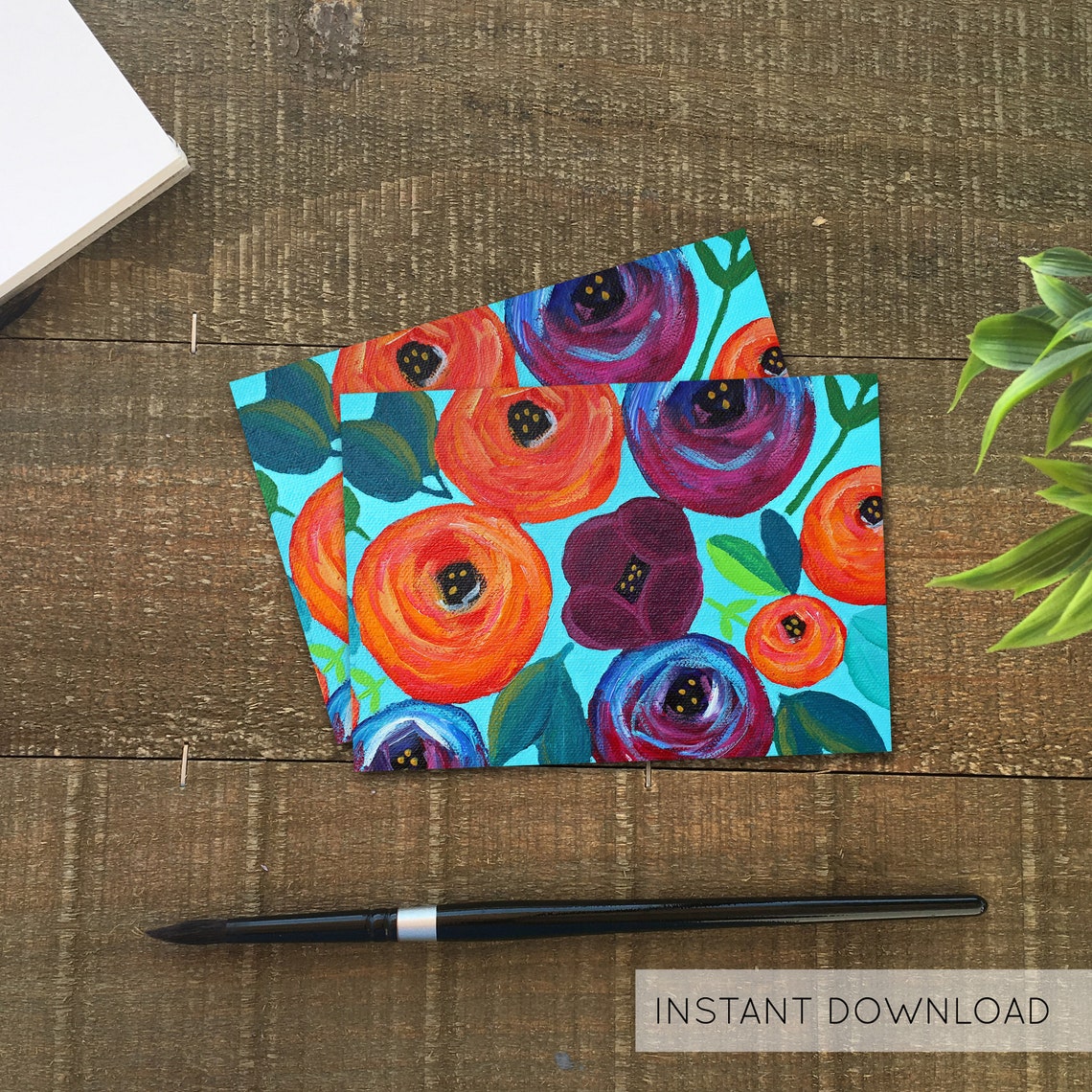 Floral Note Cards Cute Stationary Floral Stationary Blank Etsy