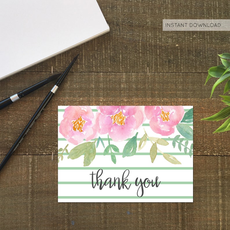 Peony Cards Thank You Notes Floral Thank You Cards