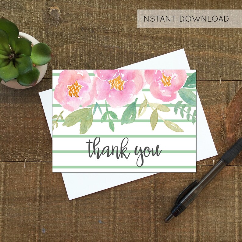 Peony Cards Thank You Notes Floral Thank You Cards