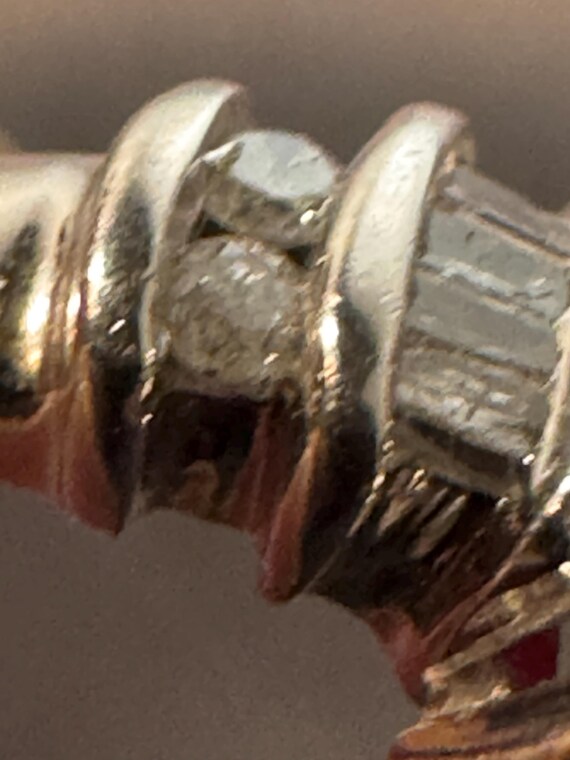 Sterling Silver Lab-Created Ruby Ring with Moissa… - image 4