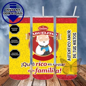 Chocolade Abuelita Abuelito Sublimation Design, 20 oz Skinny Tumbler, Wrap, Waterglijbaan, Digital Download PNG