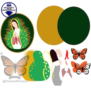 Virgen De Guadalupe Layered SVG 11 capas para proyectos de cartulina