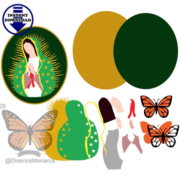 Virgen De Guadalupe Layers Svg Etsy