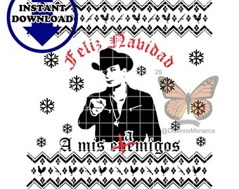 Valentin Elizalde Feliz Navidad A Mis Enemigos Amigos Ugly Sweater fichier SVG PNG DTF