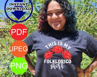 This Is My Folklorico Shirt Frida Crown SVG PNG design multiple color option with png, jpeg and pdf included