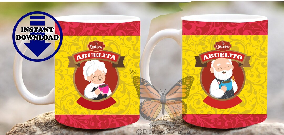 Both Chocolate Abuelita Y Abuelito Sublimation Design, 11 Oz Mug, Wrap
